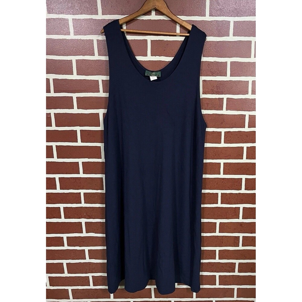 Vintage Orvis Midi Sleeveless Dark Blue Tank Dress USA Size XL Minimalist